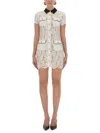 Self-portrait Intricate Lace Mini Dress With Scalloped Hem In White