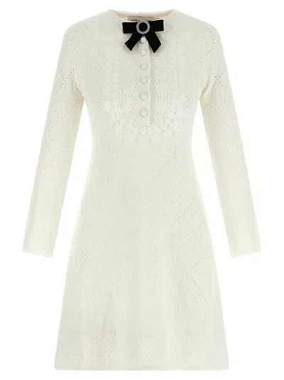 SELF-PORTRAIT INTRICATE OPENWORK MINI DRESS