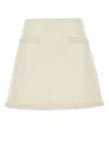 Self-portrait Bouclé Pearl Trim Mini Skirt In Neutral
