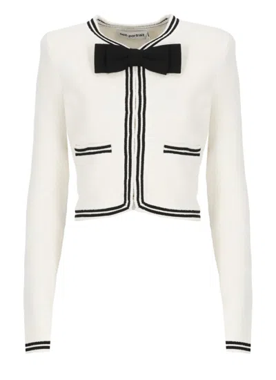 SELF-PORTRAIT SELF-PORTRAIT IVORY COTTON CARDIGAN