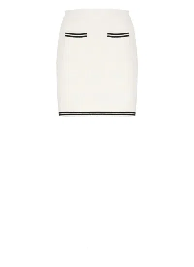 SELF-PORTRAIT SELF-PORTRAIT IVORY COTTON MINI SKIRT