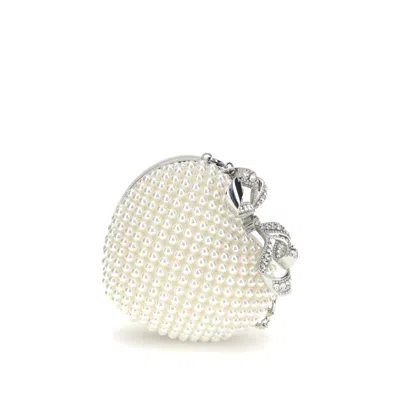 Self-portrait Ivory Heart Clutch Women's Bag In White