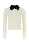 Self-portrait Self Portrait Women Wool Cardigan With Contrasting Collar In White
