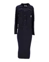 SELF-PORTRAIT JACKET AND MIDI SKIRT SET IN NAVY BLUE POLYAMIDE