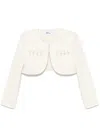 Self-portrait Cropped Sequinned Jacket In Beige
