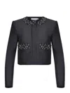 Self-portrait Taffeta Jacket In Black