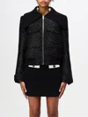 Self-portrait Black Polyester Blend Bomber Jacket In Schwarz