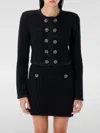 Self-portrait Self Portrait Women's Short Jacket With Sequins In Schwarz