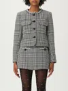 Self-portrait Wool Houndstooth Tailored Jacket Jackets Multicolor In Gray