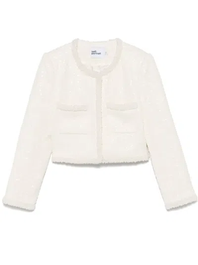 SELF-PORTRAIT JACKET WITH FINISHES IN BOUCLE PEARLS