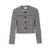 Self-portrait Wool Houndstooth Tailored Jacket Jackets Multicolor In Gray