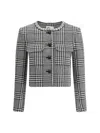 Self-portrait Wool Houndstooth Tailored Jacket Jackets Multicolor In Gray