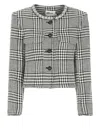 Self-portrait Houndstooth Crystal Trim Jacket
