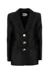 Self-portrait Taffeta Single-breasted Blazer In Black
