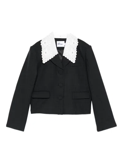 Self-portrait Jackets Grey In Black