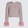 Self-portrait Crystal-embellished Tweed Jacket In Pink