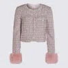Self-portrait Crystal-embellished Tweed Jacket In Pink