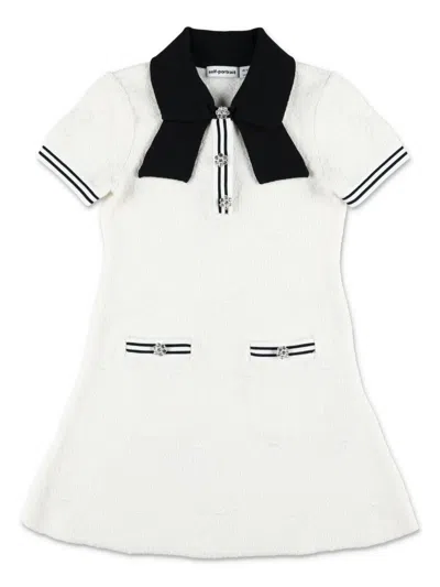 Self-portrait Kids' Jacquard Dress In White