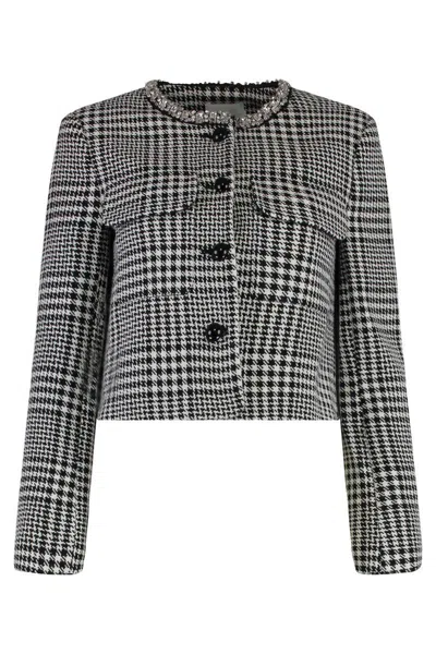 SELF-PORTRAIT SELF-PORTRAIT JACQUARD KNIT JACKET