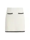 Self-portrait Self Portrait Women Ivory Bow Jacquard Knit Mini Skirt In White