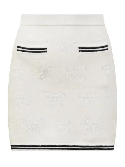 Self-portrait Jacquard Mini Skirt In Neutral