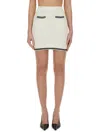 Self-portrait Self Portrait Women Ivory Bow Jacquard Knit Mini Skirt