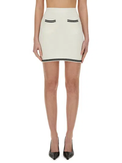 SELF-PORTRAIT SELF-PORTRAIT JACQUARD SKIRT WITH BOW