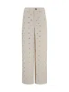 Self-portrait Self Portrait Women Cream Denim Diamante Bow Jeans
