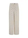 Self-portrait Self Portrait Women Cream Denim Diamante Bow Jeans