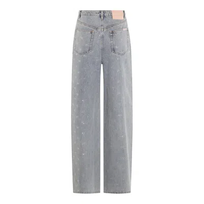 SELF-PORTRAIT SELF-PORTRAIT LIGHT BLUE COTTON JEANS