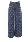 Self-portrait Blue Jeans With All-over Rhinestoned Bow Embellishments In Blue