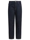 Self-portrait Logo Patch Straight-leg Jeans In Blue