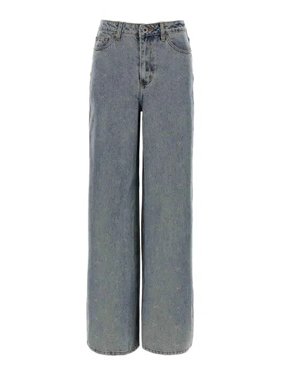 Self-portrait Light Blue Diamante Bow Jeans