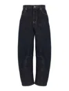 Self-portrait High-rise Barrel-leg Jeans
