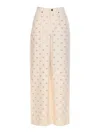 Self-portrait Self Portrait Women Cream Denim Diamante Bow Jeans In Pink