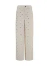 Self-portrait Self Portrait Women Cream Denim Diamante Bow Jeans