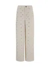 Self-portrait Self Portrait Women Cream Denim Diamante Bow Jeans