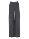 Self-portrait Wide-leg Palazzo Jeans In Grey