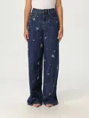 Self-portrait Self Portrait Blue Embellished Barrel Leg Jeans In Blue