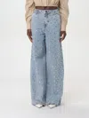 Self-portrait Crystal-embellished High-rise Wide-leg Jeans In Blue
