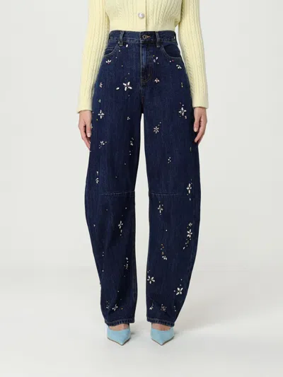 Self-portrait Jeans  Woman Color Denim In Blue