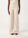 Self-portrait Self Portrait Women Cream Denim Diamante Bow Jeans In White
