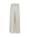 Self-portrait Self Portrait Women Cream Denim Diamante Bow Jeans In Toni Neutri