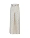 Self-portrait Self Portrait Women Cream Denim Diamante Bow Jeans In Toni Neutri