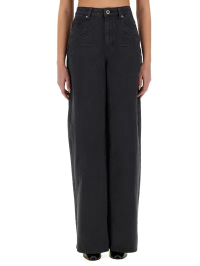 SELF-PORTRAIT SELF-PORTRAIT JEANS WITH BOW MOTIF