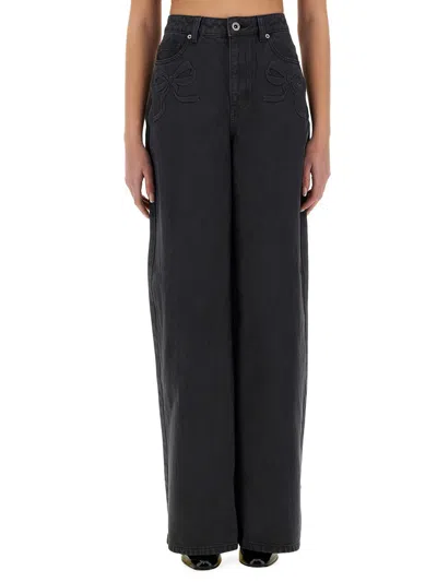 SELF-PORTRAIT SELF-PORTRAIT JEANS WITH BOW MOTIF