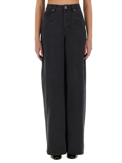 SELF-PORTRAIT JEANS WITH BOW MOTIF