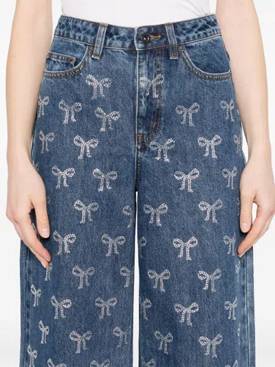 SELF-PORTRAIT JEANS WITH RHINESTONE BOW