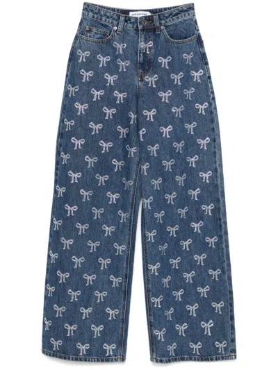 SELF-PORTRAIT JEANS WITH RHINESTONE BOW