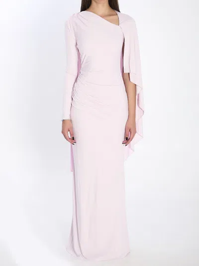 Self-portrait Jersey Drape Midi Dress In Pink